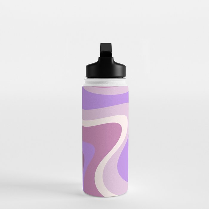 Purple Dream Retro Liquid Swirls Abstract Water Bottle Gallery Image 3