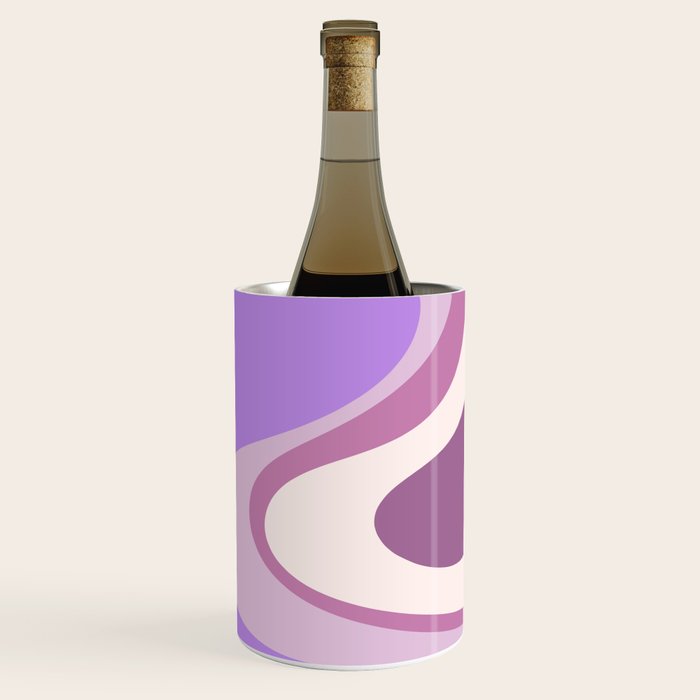 Purple Dream Retro Liquid Swirls Abstract Wine Chiller Gallery Image 3