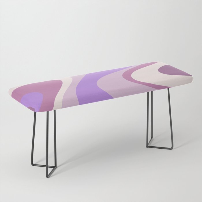 Purple Dream Retro Liquid Swirls Abstract Bench Gallery Image 1