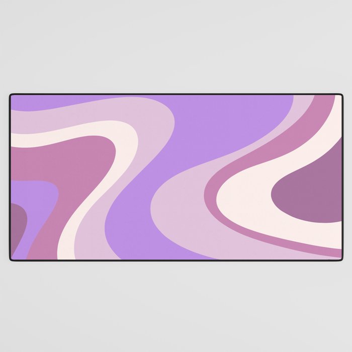 Purple Dream Retro Liquid Swirls Abstract Desk Mat Gallery Image 3