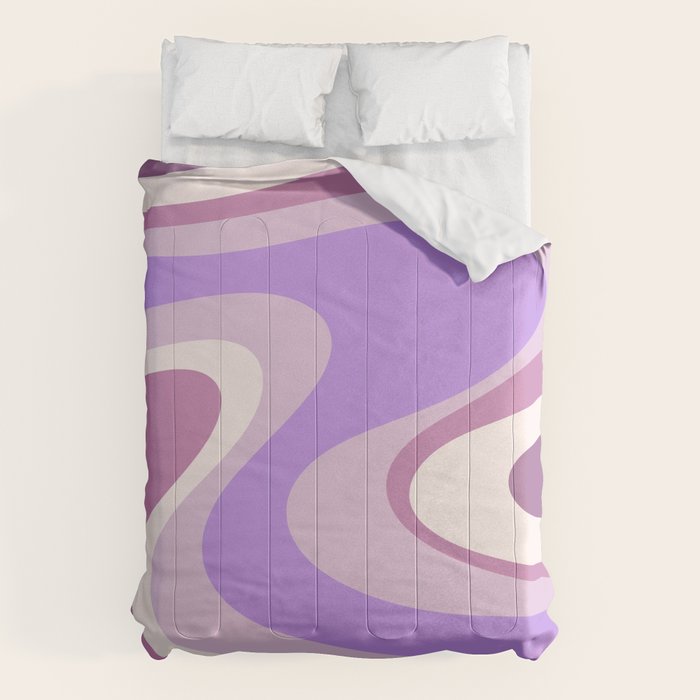 Purple Dream Retro Liquid Swirls Abstract Comforter Gallery Image 1
