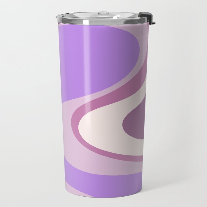 Purple Dream Retro Liquid Swirls Abstract Travel Mug Gallery Image 2