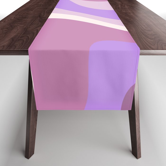 Purple Dream Retro Liquid Swirls Abstract Table Runner Gallery Image 1