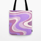 Purple Dream Retro Liquid Swirls Abstract Tote Bag Gallery Image 1