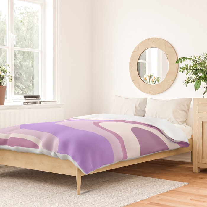 Purple Dream Retro Liquid Swirls Abstract Duvet Cover Gallery Image 2