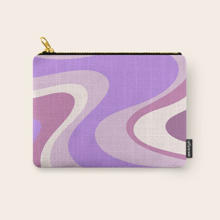Purple Dream Retro Liquid Swirls Abstract Carry All Pouch Gallery Image 1