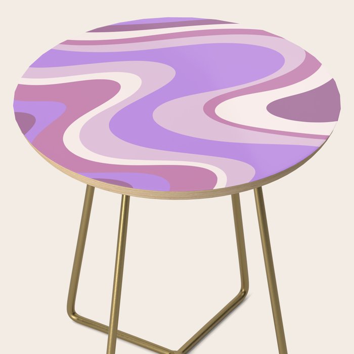 Purple Dream Retro Liquid Swirls Abstract Side Table Gallery Image 2
