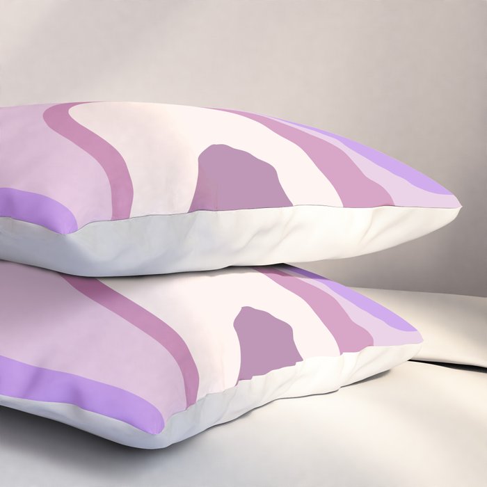 Purple Dream Retro Liquid Swirls Abstract Pillow Sham Gallery Image 3