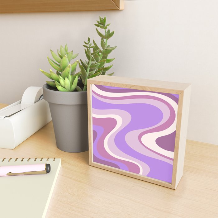 Purple Dream Retro Liquid Swirls Abstract Mini Art Print Gallery Image 2