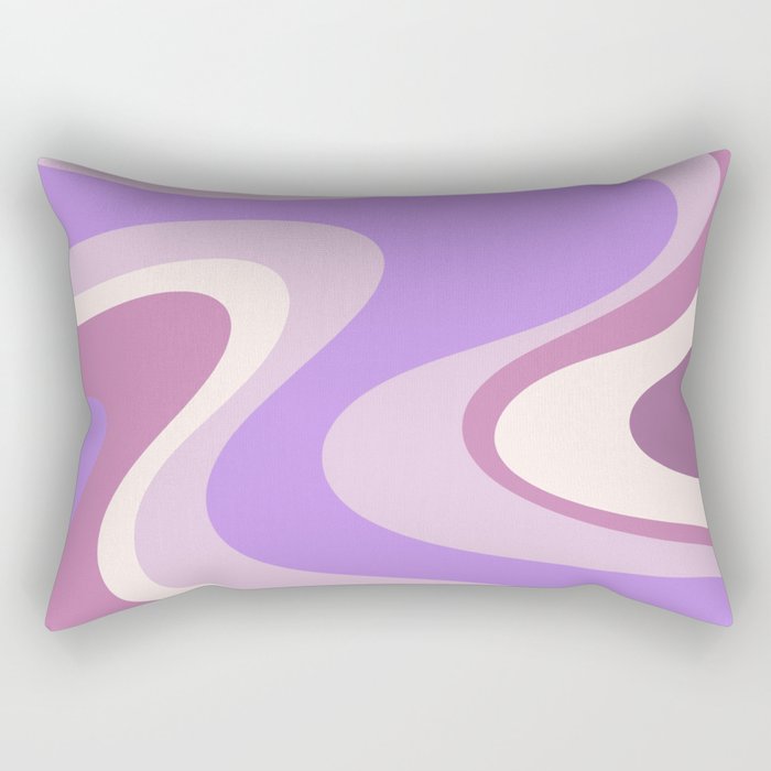 Purple Dream Retro Liquid Swirls Abstract Rectangular Pillow Gallery Image 2