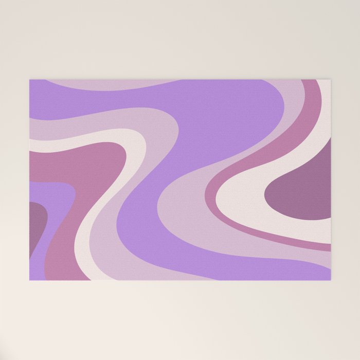 Purple Dream Retro Liquid Swirls Abstract Welcome Mat Gallery Image 1