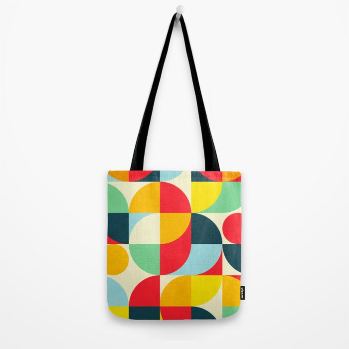 Mid Century Bauhaus Geometric Pattern Tote Bag Gallery Image 2