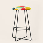 Mid Century Bauhaus Geometric Pattern Stool Gallery Image 1
