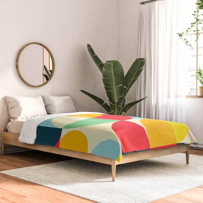 Mid Century Bauhaus Geometric Pattern Comforter Gallery Image 2