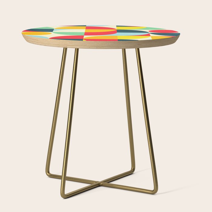 Mid Century Bauhaus Geometric Pattern Side Table Gallery Image 1