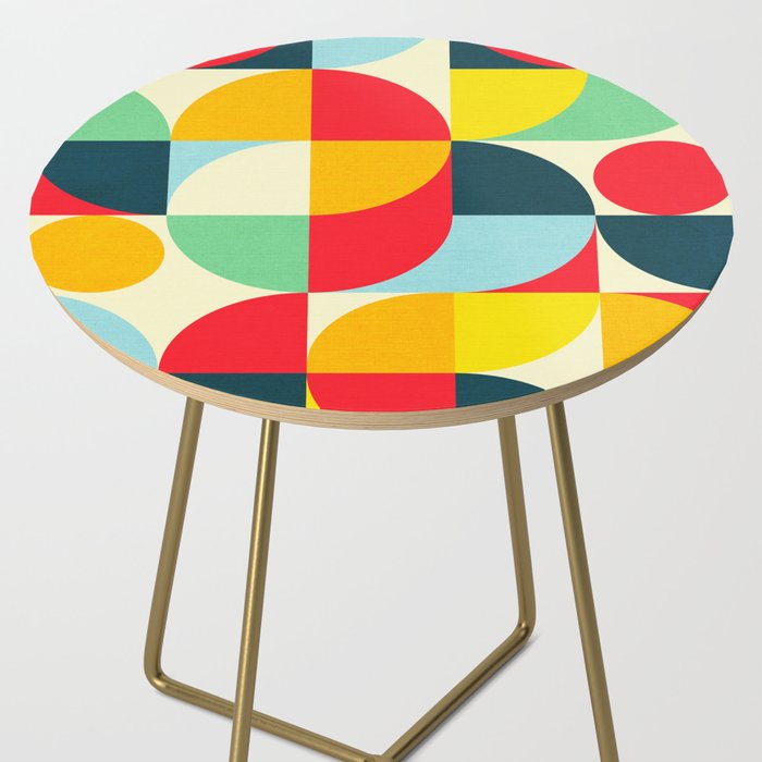 Mid Century Bauhaus Geometric Pattern Side Table Gallery Image 2