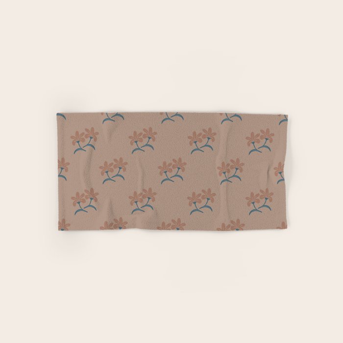 Neutral Modern Flowers- Romantic Botanical Pattern Bath Towel Gallery Image 1