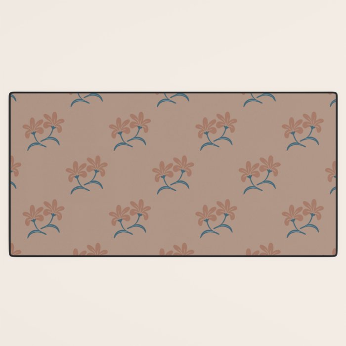 Neutral Modern Flowers- Romantic Botanical Pattern Desk Mat Gallery Image 3