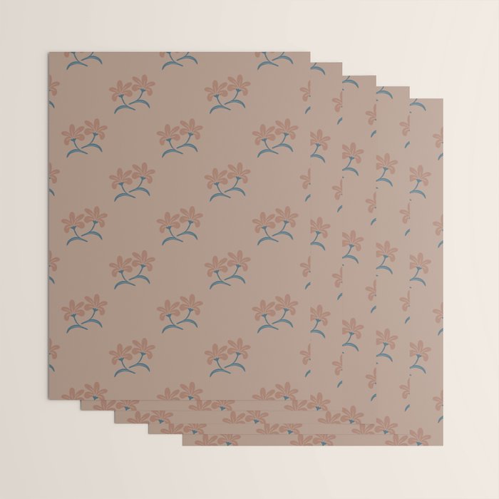 Neutral Modern Flowers- Romantic Botanical Pattern Wrapping Paper Gallery Image 3