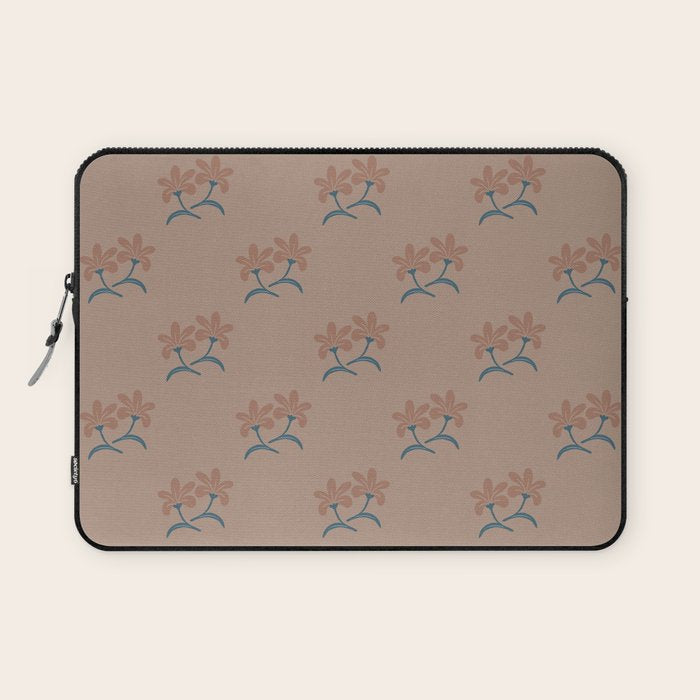 Neutral Modern Flowers- Romantic Botanical Pattern Laptop Sleeve Gallery Image 1