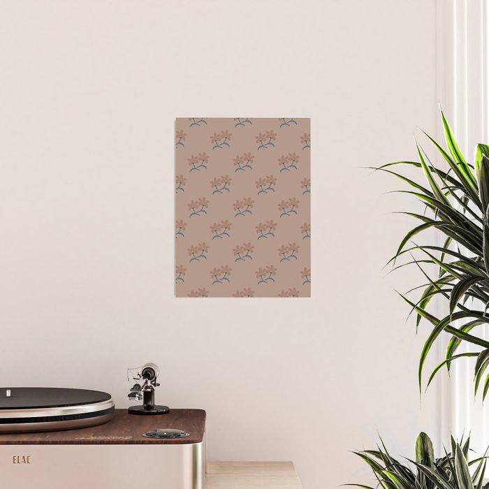 Neutral Modern Flowers- Romantic Botanical Pattern Poster Gallery Image 2