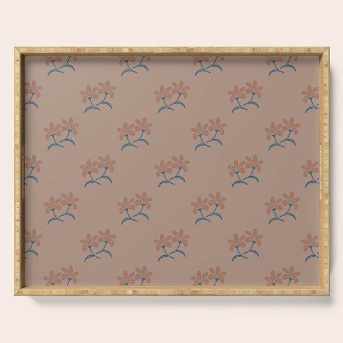 Neutral Modern Flowers- Romantic Botanical Pattern Serving Tray Gallery Image 1