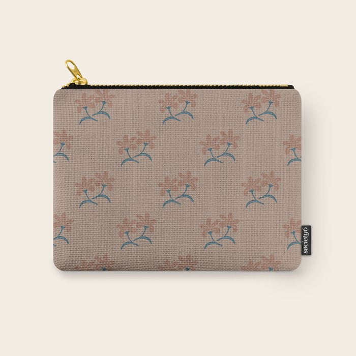 Neutral Modern Flowers- Romantic Botanical Pattern Carry All Pouch Gallery Image 1