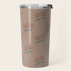 Neutral Modern Flowers- Romantic Botanical Pattern Travel Mug Gallery Image 2