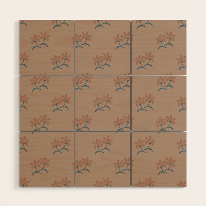 Neutral Modern Flowers- Romantic Botanical Pattern Wood Wall Art Gallery Image 1