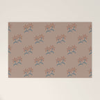 Neutral Modern Flowers- Romantic Botanical Pattern Welcome Mat Gallery Image 1