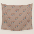Neutral Modern Flowers- Romantic Botanical Pattern Wall Tapestry Gallery Image 4