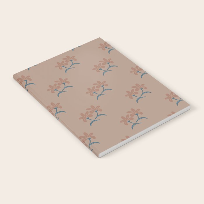 Neutral Modern Flowers- Romantic Botanical Pattern Notebook Gallery Image 2