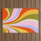 Candy Paint: Sunrise | Mid Century Retro Edition Outdoor Rug Gallery Image 1