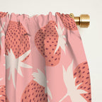 Pink Strawberries Window Curtain Gallery Image 2