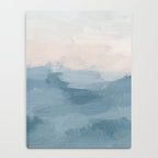 Sunrise Waves - Ocean Blue Soft Pink Peach Nautical Sea Sailing Abstract Nature Painting Art Print  Notebook Gallery Image 4