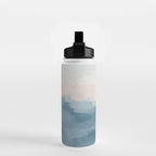 Sunrise Waves - Ocean Blue Soft Pink Peach Nautical Sea Sailing Abstract Nature Painting Art Print  Water Bottle Gallery Image 2