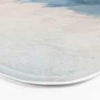 Sunrise Waves - Ocean Blue Soft Pink Peach Nautical Sea Sailing Abstract Nature Painting Art Print  Bath Mat Gallery Image 3