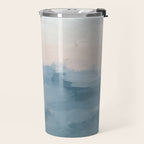 Sunrise Waves - Ocean Blue Soft Pink Peach Nautical Sea Sailing Abstract Nature Painting Art Print  Travel Mug Gallery Image 2