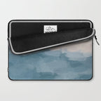 Sunrise Waves - Ocean Blue Soft Pink Peach Nautical Sea Sailing Abstract Nature Painting Art Print  Laptop Sleeve Gallery Image 2