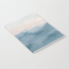 Sunrise Waves - Ocean Blue Soft Pink Peach Nautical Sea Sailing Abstract Nature Painting Art Print  Notebook Gallery Image 2