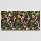 Vintage & Shabby Chic - Black Tropical Parrot Night Garden Desk Mat Gallery Image 3