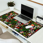 Vintage & Shabby Chic - Black Tropical Parrot Night Garden Desk Mat Gallery Image 2