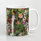Vintage & Shabby Chic - Black Tropical Parrot Night Garden Coffee Mug Gallery Image 1
