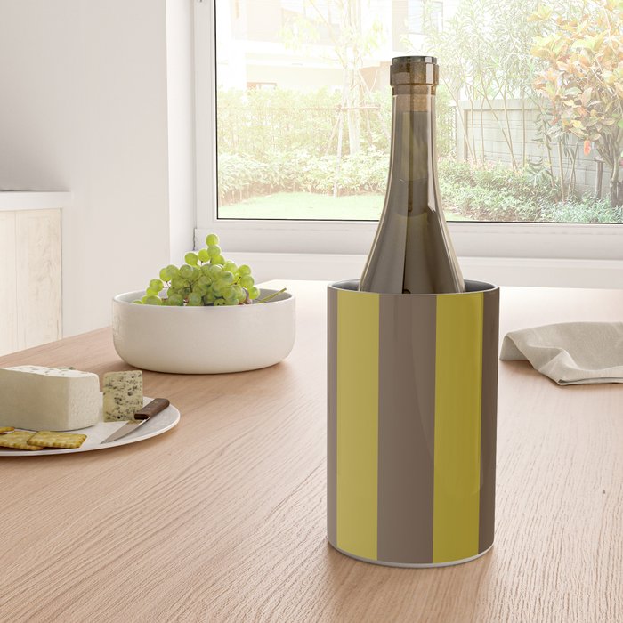 Vintage Moss and Coffee Stripes Wine Chiller Gallery Image 4