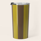 Vintage Moss and Coffee Stripes Travel Mug Gallery Image 3
