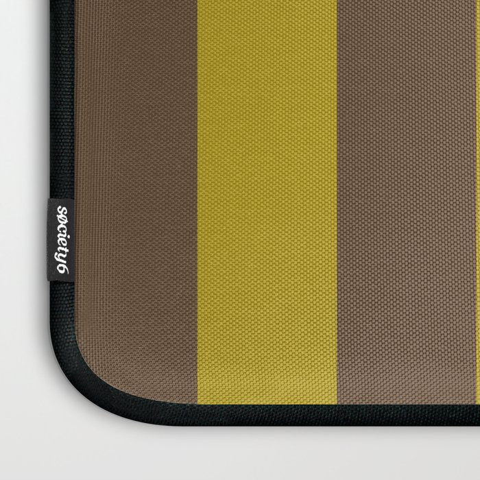 Vintage Moss and Coffee Stripes Laptop Sleeve Gallery Image 3