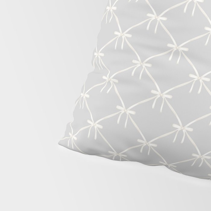 Bows & Ribbons Pattern LX Light Grey Pillow Sham Gallery Image 4
