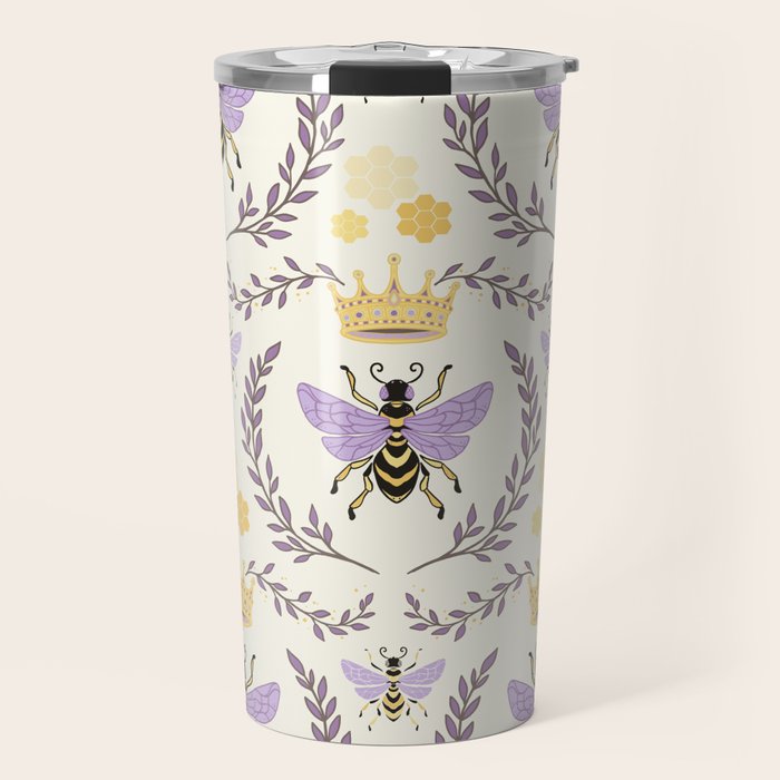 Queen Bee - Lavander Purple and Yellow Travel Mug Gallery Image 1