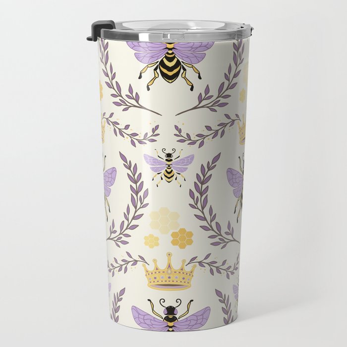 Queen Bee - Lavander Purple and Yellow Travel Mug Gallery Image 3