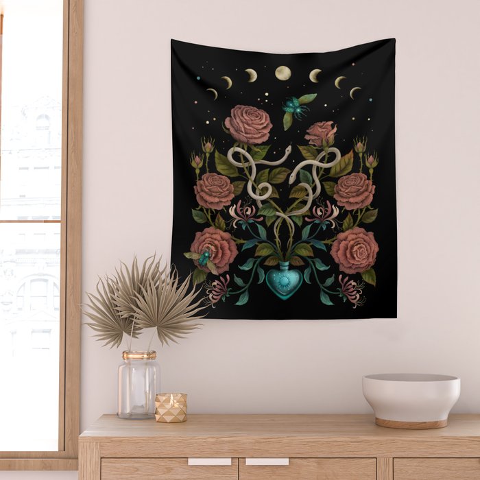 Rose and Honeysuckle Wall Tapestry Gallery Image 2
